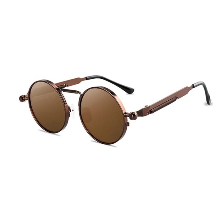 Ochelari de soare, Retro Punk, Suruburi, Protectie UV400, Maro