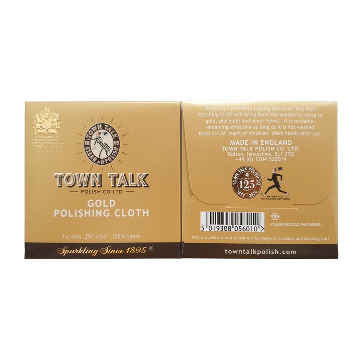Minilaveta pentru curatat si lustruit bijuterii din aur, TownTalk Polish, 7x14 cm