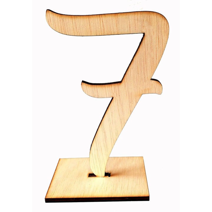 Numar 7 decorativ, pentru masa, cu suport, 13 cm, ArtemisGift