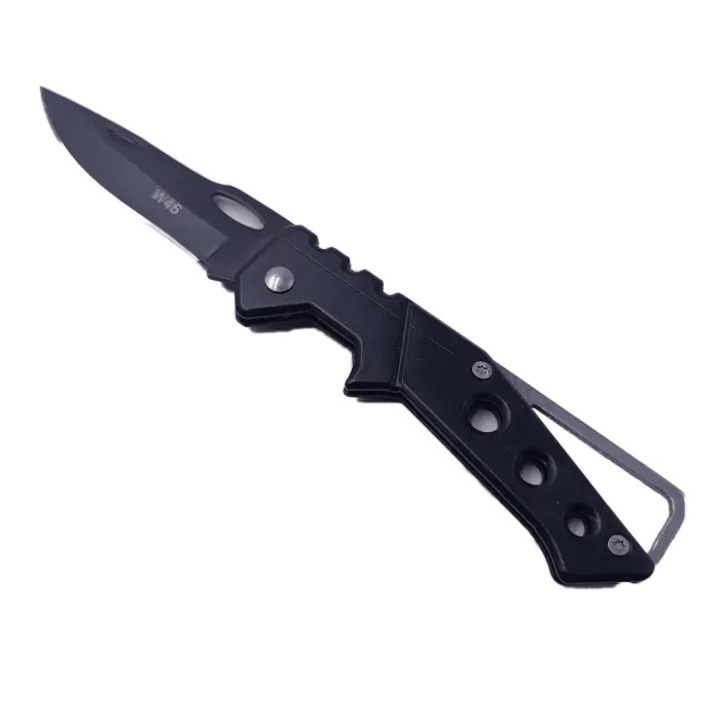 Briceag cu Deschidere Manuala, Agatatoare Curea, Otel, Model 3 Gauri, 17 cm, Negru, Dalimag