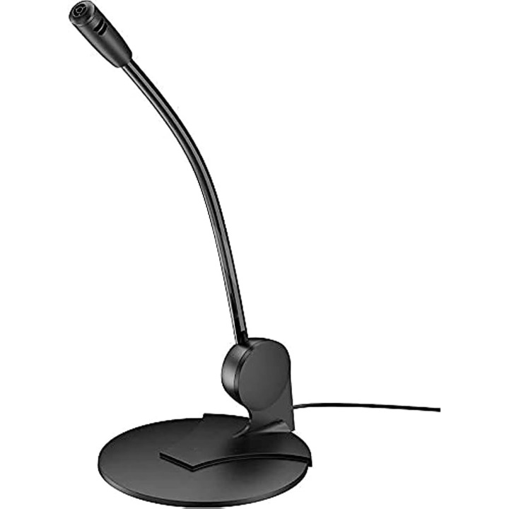 Microfon streaming NYTRO H207D, 3.5mm, Suport birou, Cablu 1.5m, Pentru Chat si Gaming, Negru