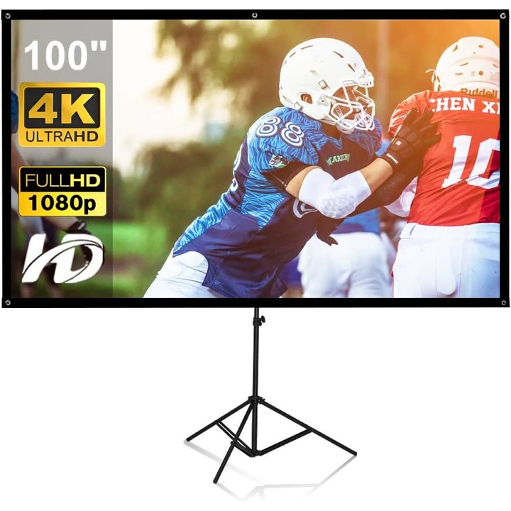 GT GETCO 100 инча 16:9 поддръжка HD сгъваем вътрешен/външен прожекционен екран за домашно парти офис класна стая