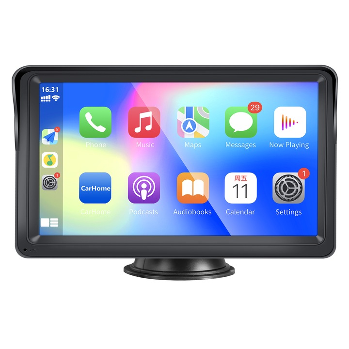 Player auto, iLike, Universal, Compatibil cu Apple Carplay/Android Auto System, 1024 x 600, Negru