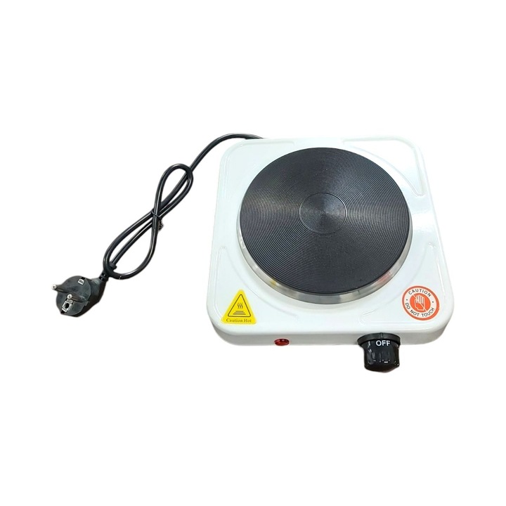 Elektromos főzőlap 1 égős, teljesítmény 1000W, 4198, Fehér