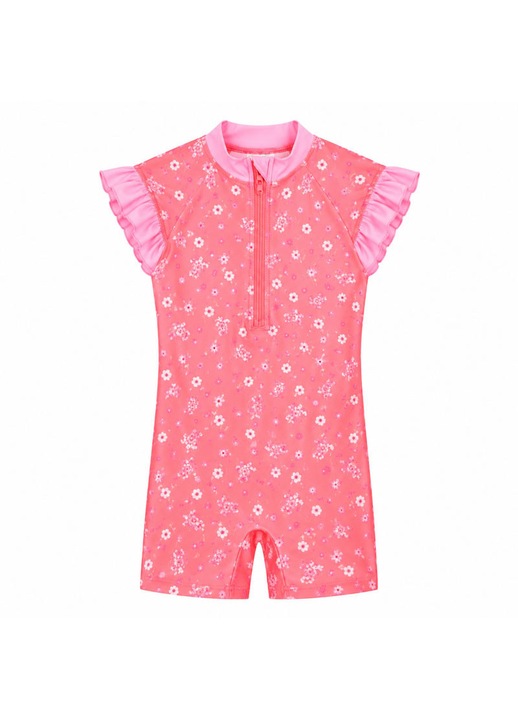 Детски цял бански с uv защита, Playshoes, Hawaii, момичета, корал, 110-116