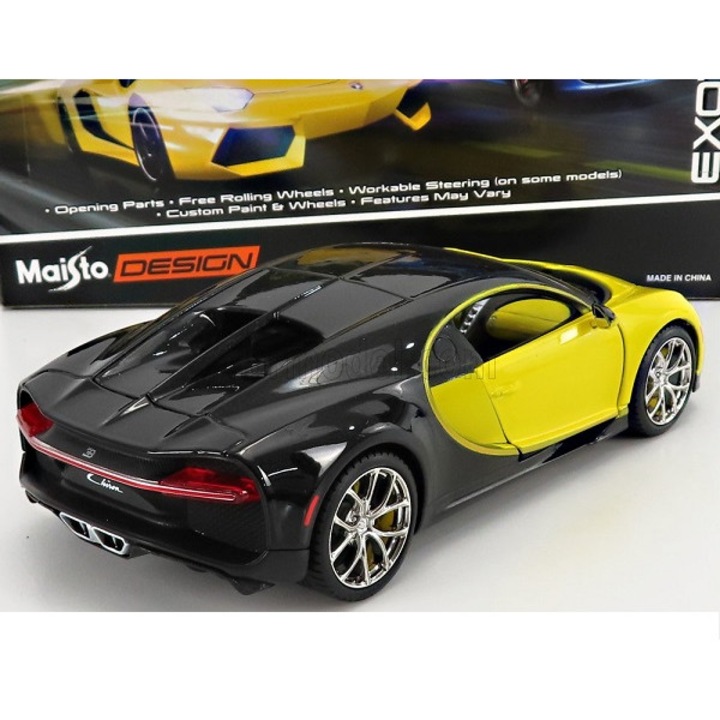 Bugatti Chiron Exotics sárga/fekete modell - 1/24 Maisto Design