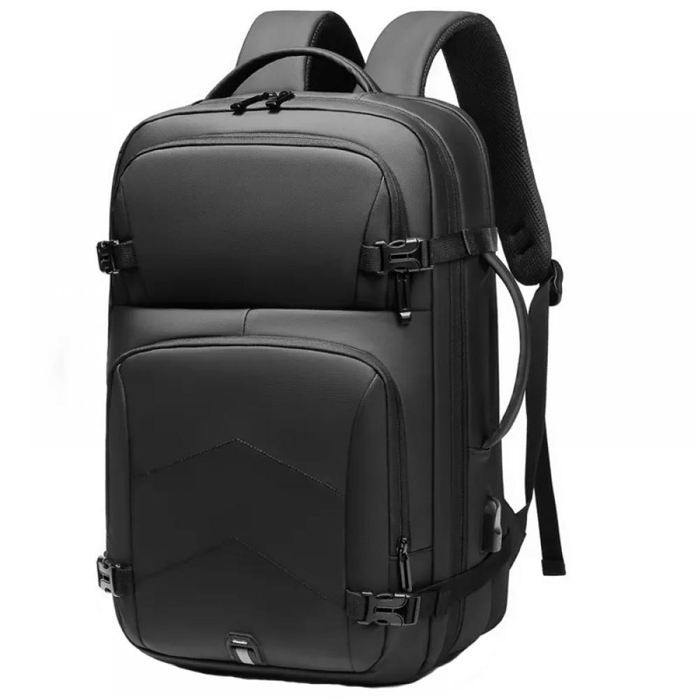 Rucsac pentru laptop 15.6 inch, MingLu, 20-39L, port USB, impermeabil, unisex, dimensiuni 320 x 110 x 450, negru