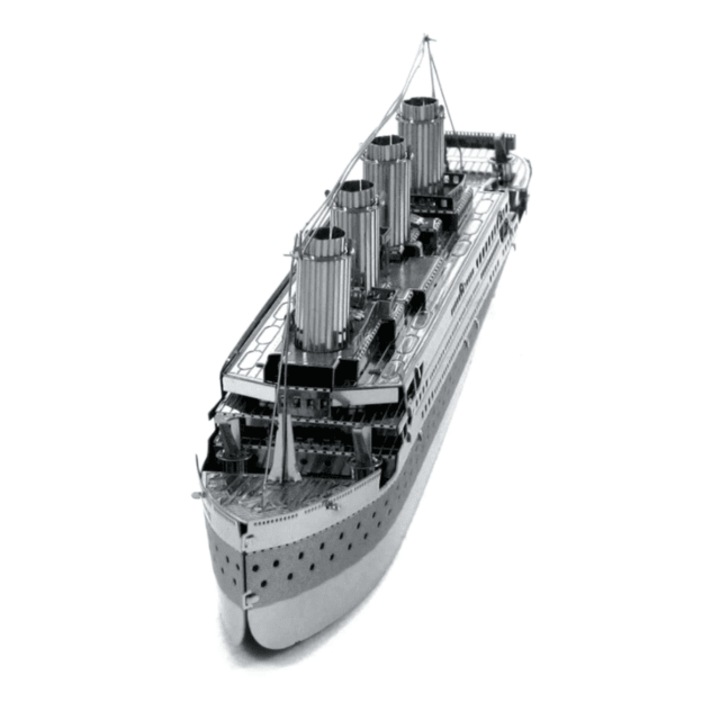 Метален пъзел, 3D, образователен, Titanic Steam Model, метално сиво
