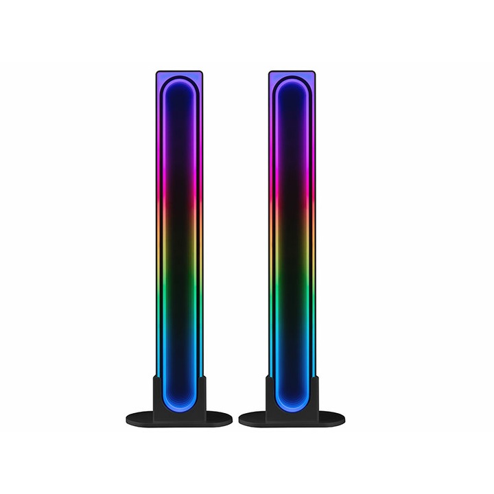 Asztali lámpakészlet, Tracer Ambience, Smart Vibe, 5 W, Wi-Fi, Bluetooth 5.0, RGB világítás, Gamer, Fekete (2 db)