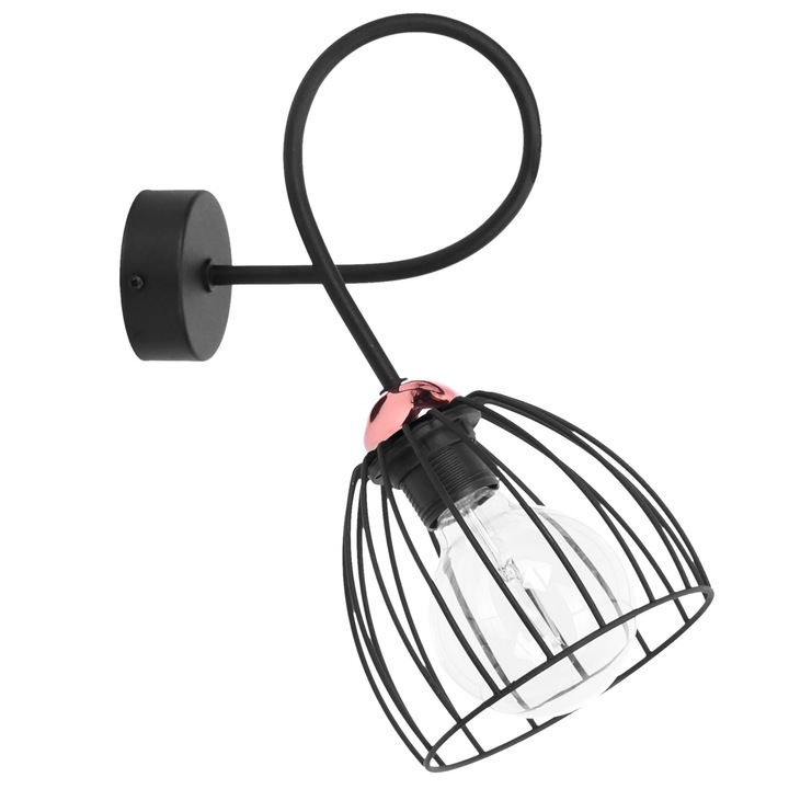 Aplica Light Home Loft Edison, 1 sursa de iluminare, neagra, 30x30cm