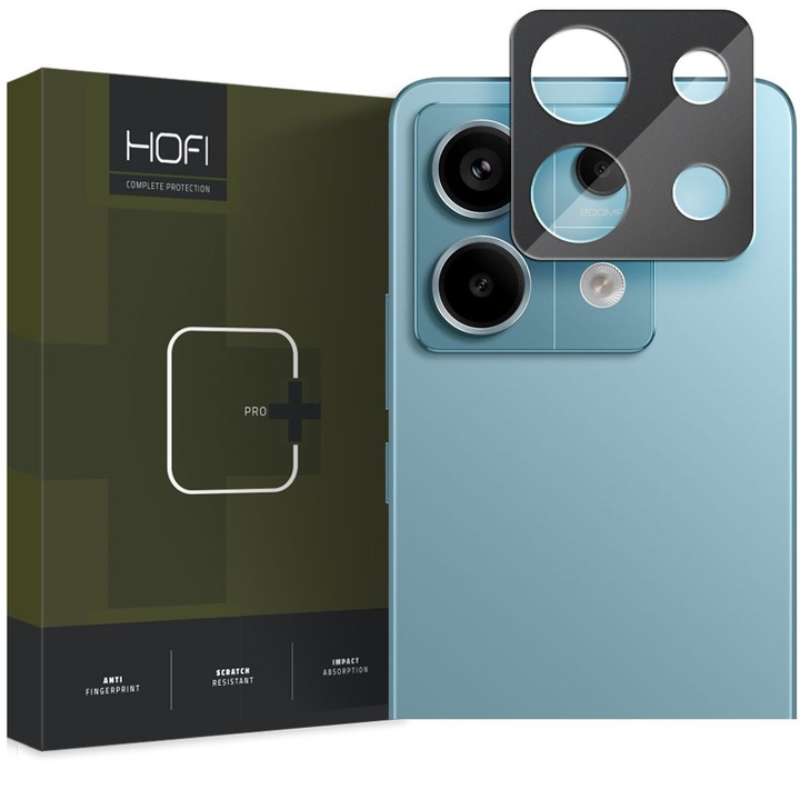 Lencsevédő fólia, HOFI, Cam Pro+, 9H ellenállás, fekete, Xiaomi Redmi Note 13 Pro 5G / Poco X6 5G készülékhez