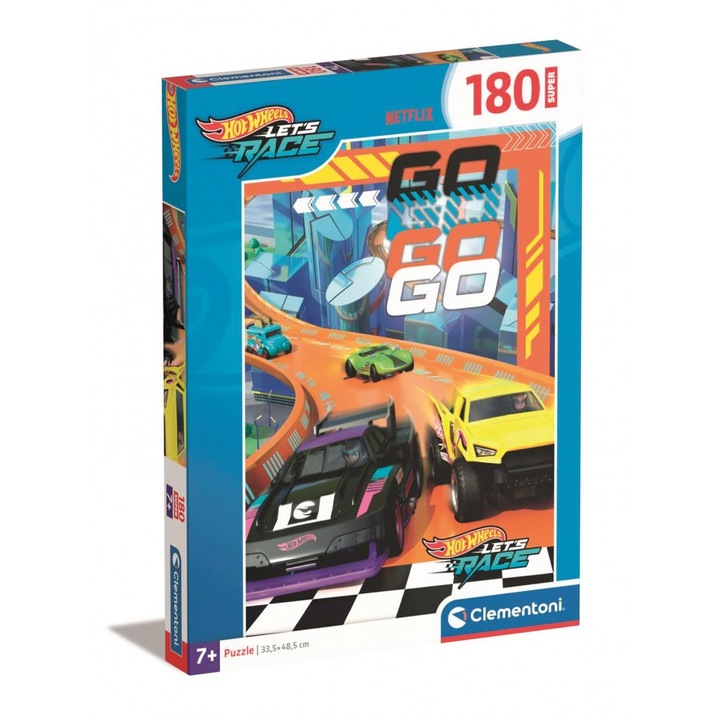 Пъзел Clementoni Hot Wheels, 104 части, Super Color, 48.5x33.5cm