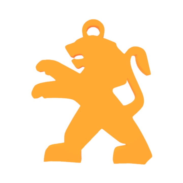 Kulcstartó, "PEUGEOT", 51X 44 mm narancssárga