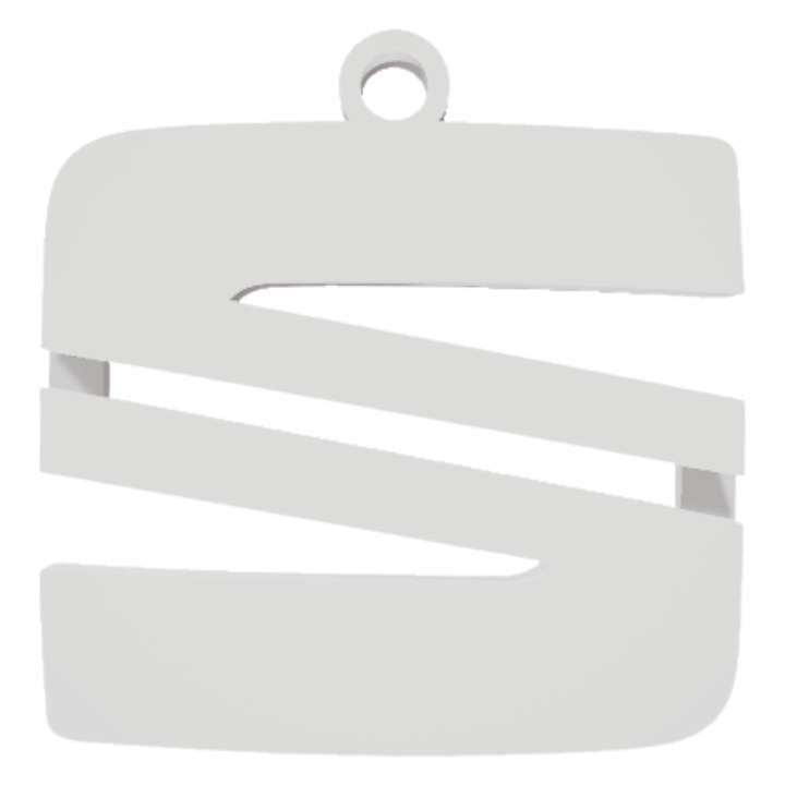 Breloc chei, "SEAT", 52X 50 mm alb ivory