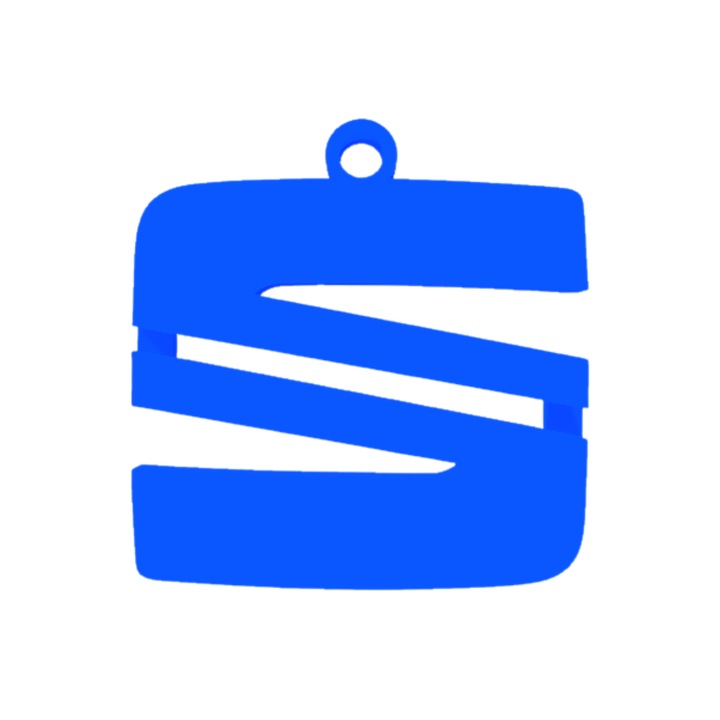 Kulcstartó, "SEAT", 52X 50 mm kék