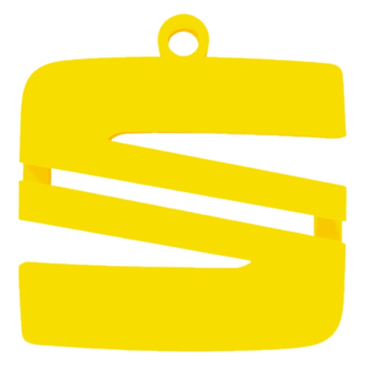 Breloc chei, "SEAT", 52X 50 mm galben