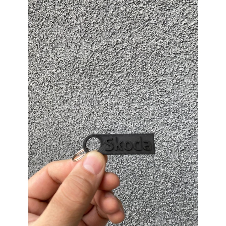 Breloc chei, "SKODA", 18X 60 mm negru