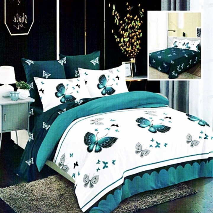 Lenjerie de pat Finet, 6 piese, pentru pat dublu, Pucioasa, Multicolor, RA446