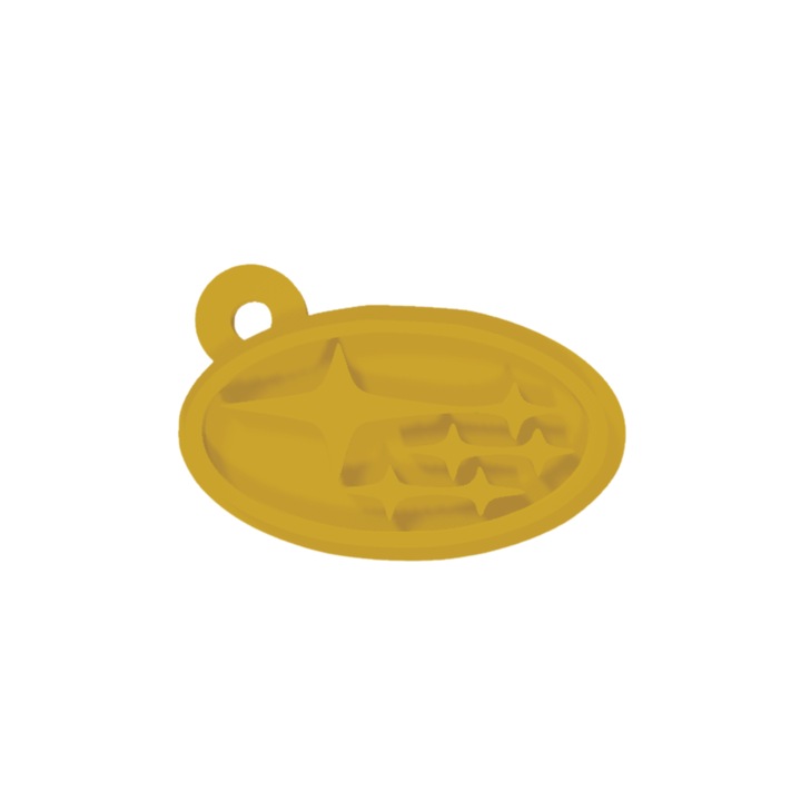 Breloc chei, "SUBARU", 27X 41 mm auriu