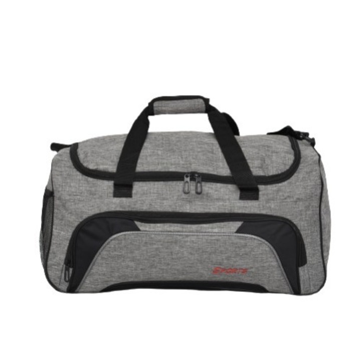 Sporttáska 7006-3, 54/30/27 cm, Textil, Szürke