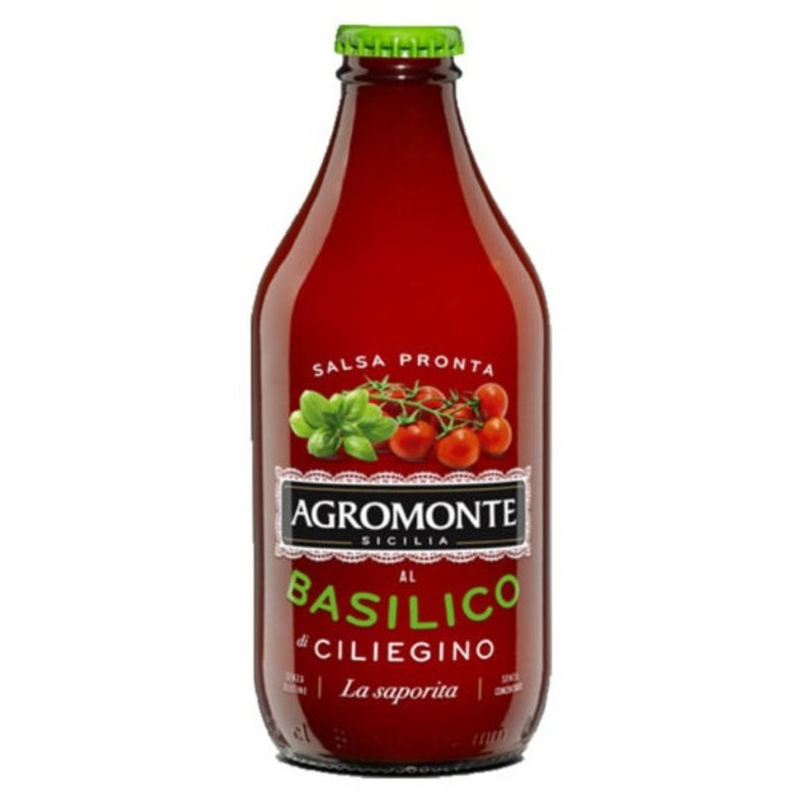 Sos de rosii cherry, Agromonte, cu busuioc, 330g