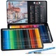 Set Creioane Acuarela Profesionale, 72 Culori Intense, Kit Complet pentru Pictura si Desen, cu Pensula cu Rezervor si Ascutitoare, Ideal pentru Artisti, Incepatori si Copii, Calitate Premium