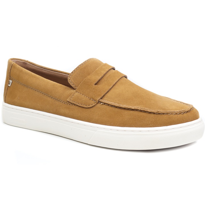 Pantofi barbati U0703 22 cognac velur, Rieker, 44 EU