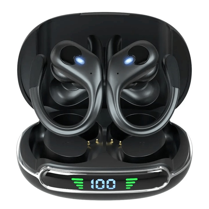 LUMAUDIO Rhythm vezeték nélküli Bluetooth fülhallgató, akár 60 órás autonómia, IPX7 vízállósággal, fekete