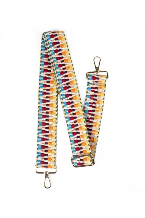 Curea pentru geanta de mana, Agrafka, model T-28, din bumbac, 135 CM, Multicolor