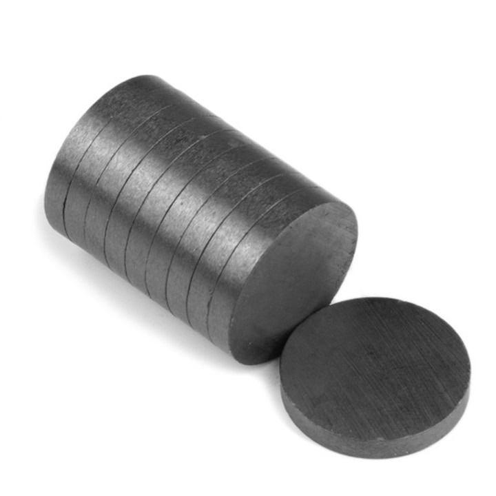 Set 10 magneti ferita disc, universali, 25 x 3 mm, negri, Dactylion®