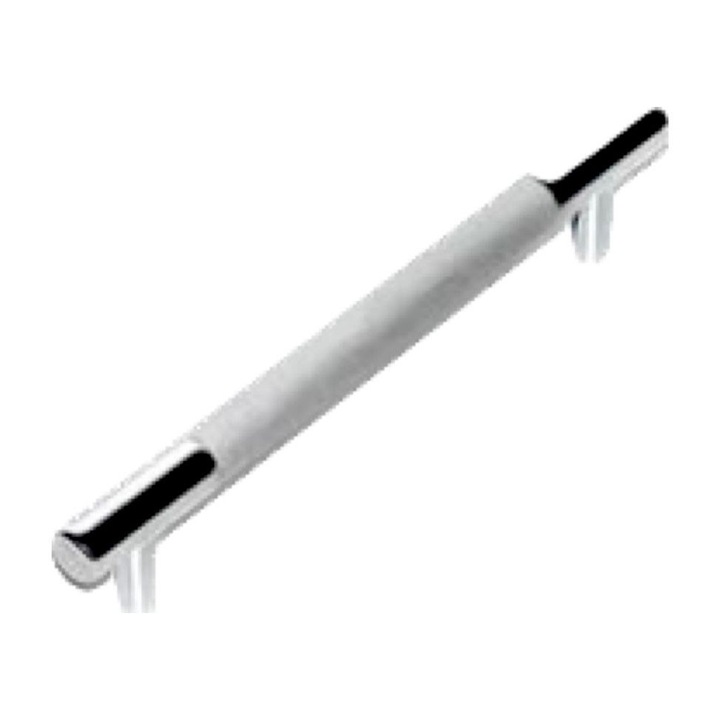 Maner bara din aluminiu cu capete crom DEFINE, 220 mm lungime, distanta gauri 192 mm cu suruburi de fixare