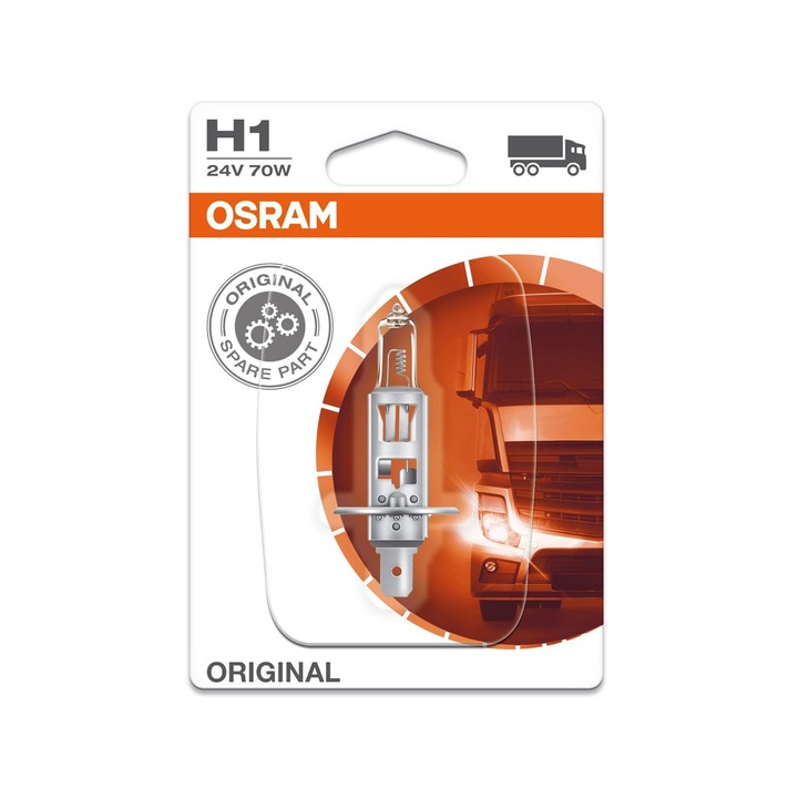 Крушка за камион 24V H1 70 W, оригинален блистер 1, Osram