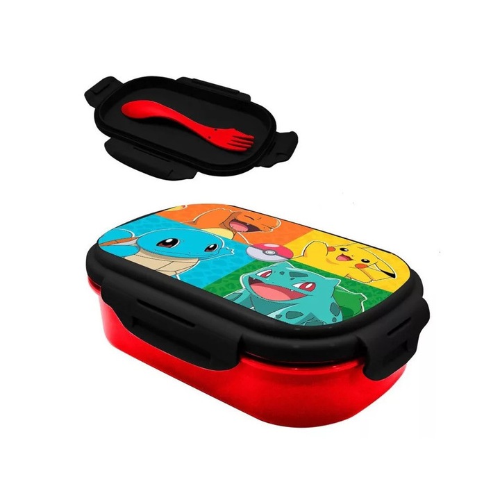 Pokémon szendvicsdoboz és evőeszköz szett