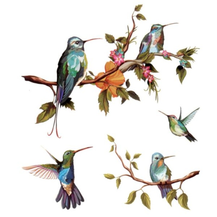 Tatuaj temporar, Flash Tattoos Romania, Colibri Dream, rezistent la apa, apliare rapida, 10, 5x12 cm, 1 Buc