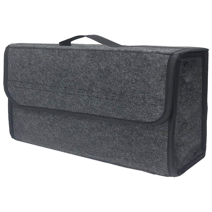 Organizator pentru portbagaj, Yefound®, Prevazut cu banda velcro pentru fixare, din poliester, antiderapant, 50 x 17 x 24cm, Gri