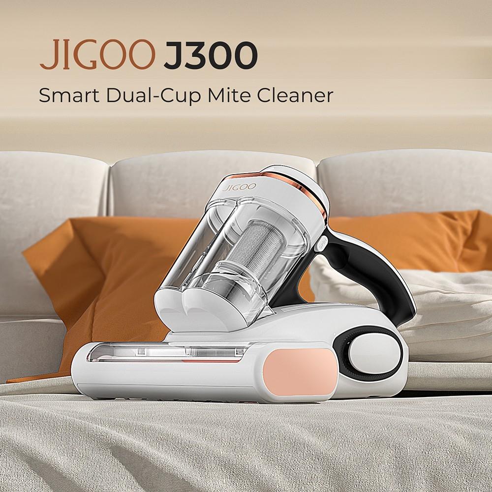 Aspirator JIGOO J300, curatare cu 13KPa, senzor acarieni, perie metalica, 55 grade aer cald, alb