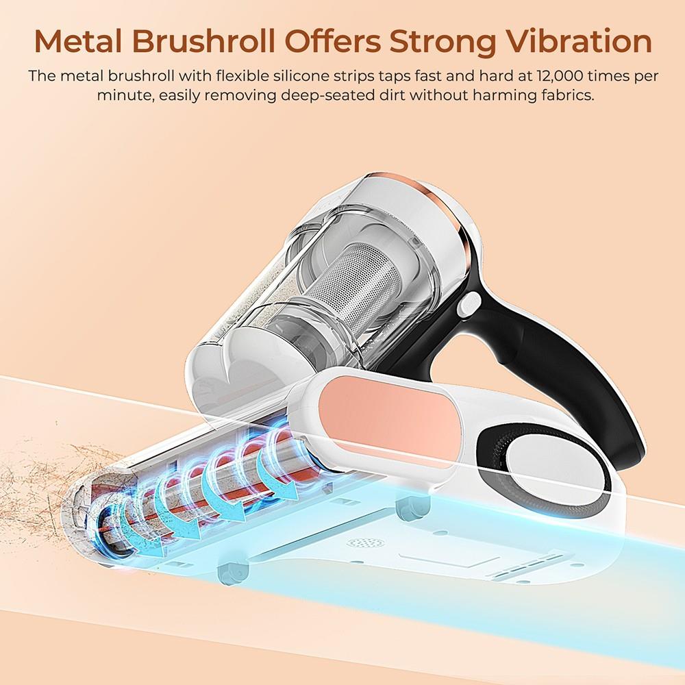 Aspirator JIGOO J300, curatare cu 13KPa, senzor acarieni, perie metalica, 55 grade aer cald, alb