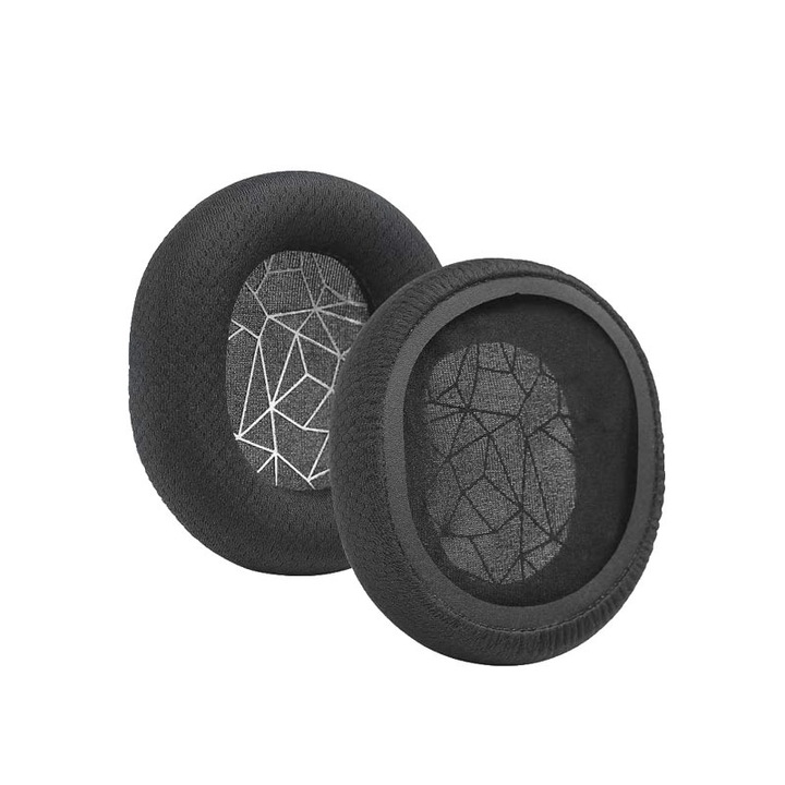 Комплект от 2 гъби за слушалки, подходящи за SteelSeries Arctis 1, 3, 5, 7, 9, Pro, Over-Ear, Mesh, Black/White