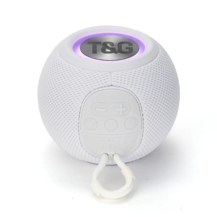 Intelligens hangszóró, Bluetooth, ABS, 11,1×8,7 cm, Fehér