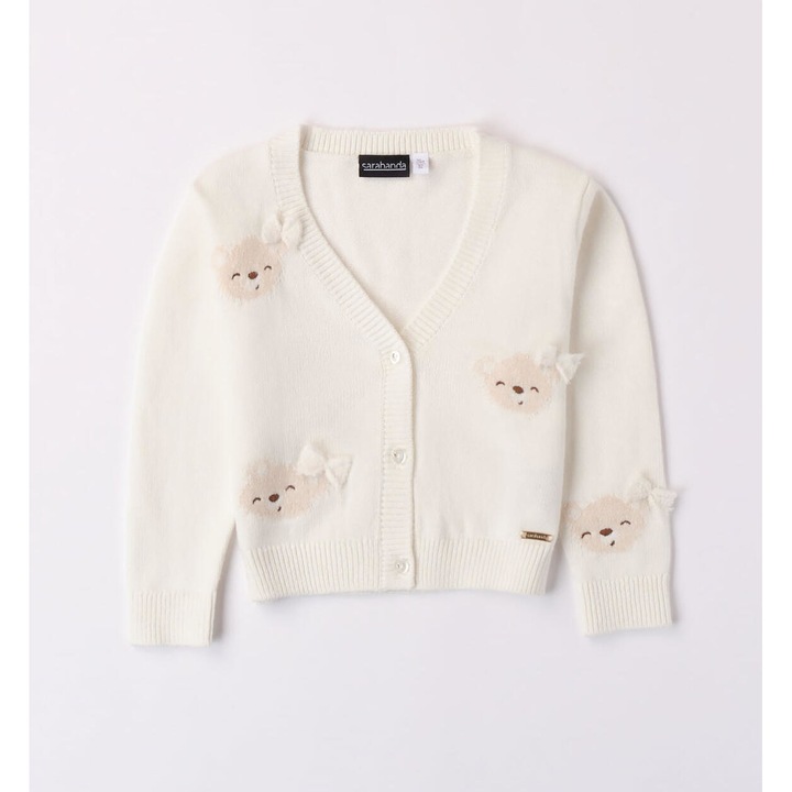 Medvehímzéssel ellátott kardigán lányoknak, Sarabanda, 0.7317, Fehér