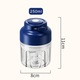 Mini tocator electric, Hokretme, 1500 RPM, lame de otel, baterie reincarcabila, USB, albastru