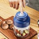 Mini tocator electric, Hokretme, 1500 RPM, lame de otel, baterie reincarcabila, USB, albastru