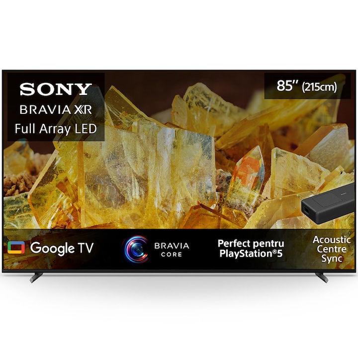 Televizor Sony BRAVIA LED 85X90L, 215 cm, Smart Google TV, 4K Ultra HD, 100 Hz, Clasa E