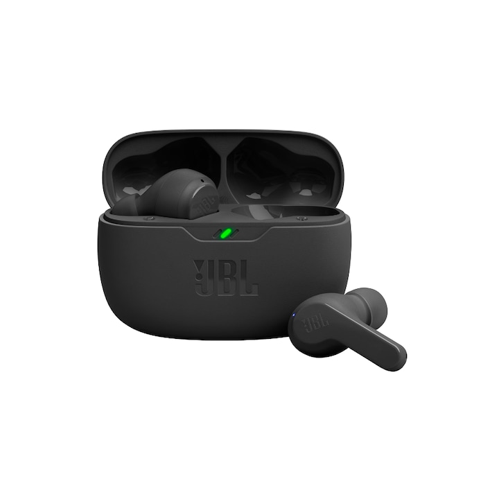 In-Ear vezeték nélküli fülhallgató, TWS, Bluetooth 5.2 csatlakozás, mikrofonnal, Wave Beam, érintési funkciók, mély basszus, IP54, 32 órás autonómia, fekete
