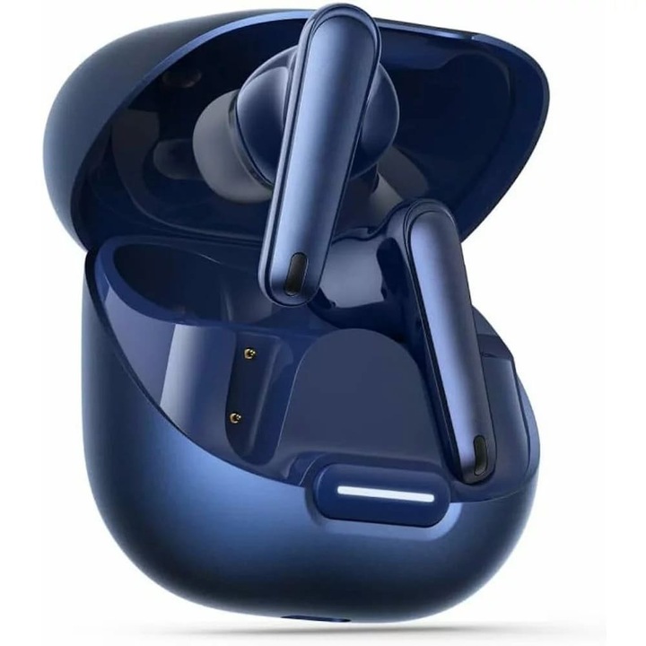 Безжични слушалки за поставяне в ухото, SoundCore, Bluetooth 5.3 свързаност, Liberty 4 NC, Active Noise Canceling 2.0, IPX4, LDAC, 10H автономия, Син