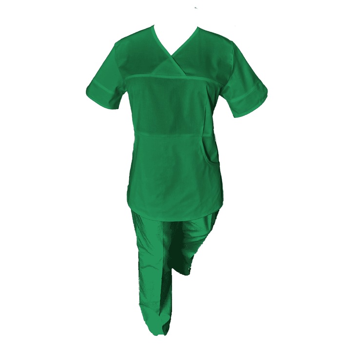 Дамски медицински костюм, Per Style, модел Sanda, полиестер/памук/еластан, Conex Green, 4XL INTL