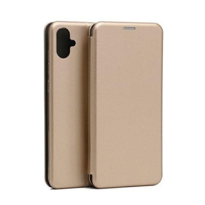 Husa tip carte Beline pentru Samsung Galaxy A05, cu suport magnetic, buzunar pentru carduri, auriu