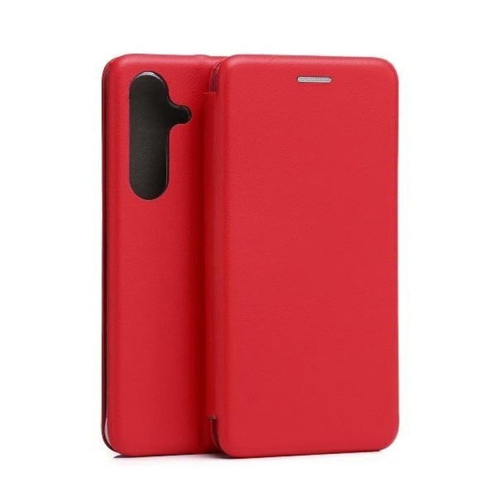 Husa telefon tip carte Beline Magnetic pentru Samsung Galaxy S24 S921, rosu, cu suport card