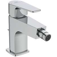 Baterie bideu Ideal Standard Cerafine D BC492AA, cartus ceramic 28 mm FirmaFlow cu limitator de apa calda, limitator debit 5 l/min, crom