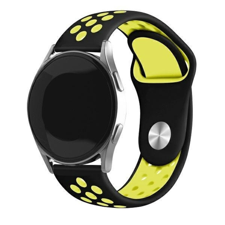 Beline szilikon sportszíj, állítható, fekete sárgával, kompatibilis Huawei/Samsung/Garmin
